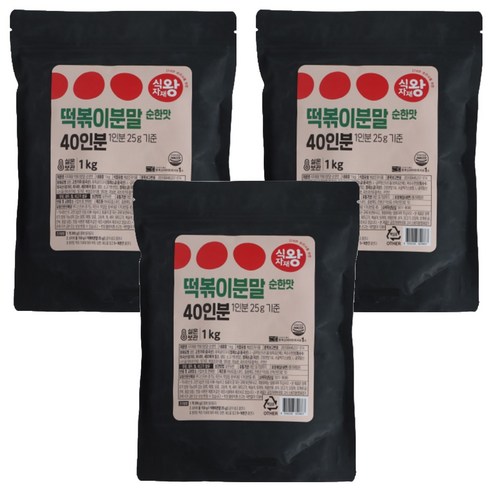 식자재왕 떡볶이분말 순한맛, 1kg, 3개