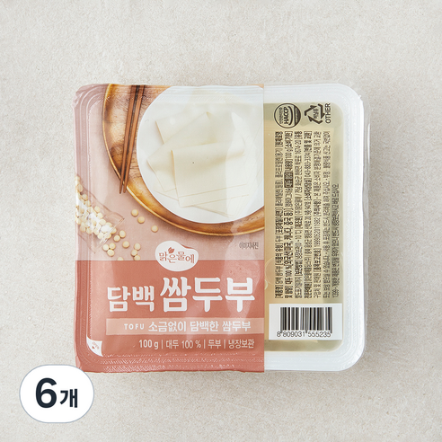 맑은물에 담백 쌈두부, 100g, 6개