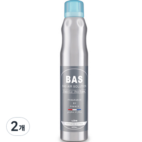 BAS 섬유 탈취제 로맨틱 시트러스향 본품, 400ml, 2개