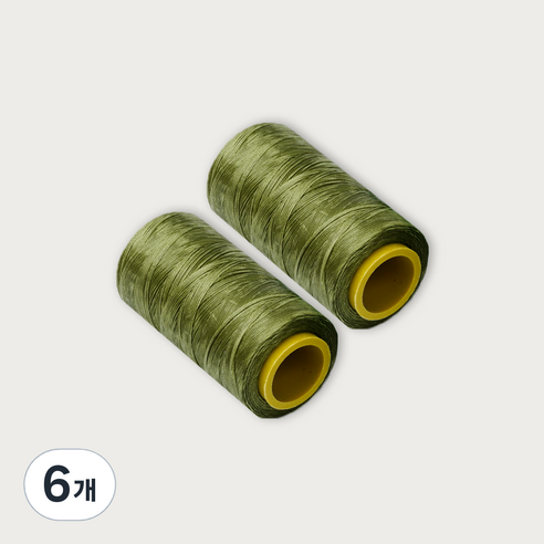 가죽공예 왁스실 초사용 1mm x 220m, 올리브그린, 6개