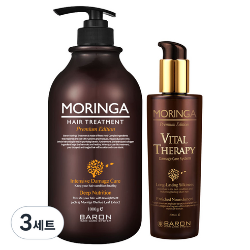 바론 모링가 헤어 트리트먼트 1000g + 바이탈테라피 헤어 에센스 200ml, 3세트