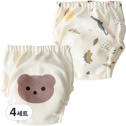 조이멀티 남아용 크림패턴 레몬 공룡 배변훈련팬티 2p, 랜덤발송, 4세트