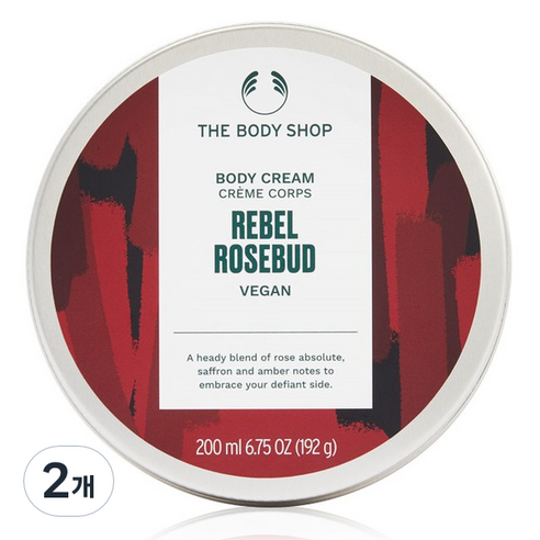 더바디샵 레벨 로즈버드 바디 크림 꽃향, 2개, 200ml