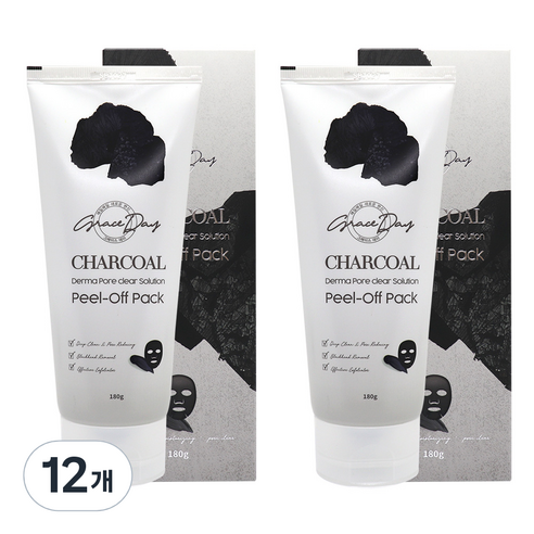 그레이스데이 차콜 더마 포어 클리어 솔루션 필오프팩 180ml, 1개입, 12개