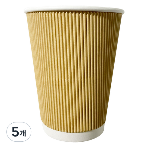 대한 3중 웨이브 크라프트 종이컵 340ml, 50개입, 5개