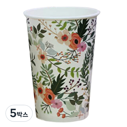 투고팩 플라워 종이컵 300ml, 100개입, 5개
