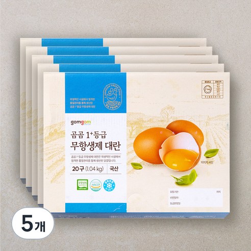 곰곰 1+등급 무항생제 대란, 20구, 5개