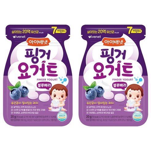 아이배냇 핑거 요거트, 20g, 2개, 블루베리맛