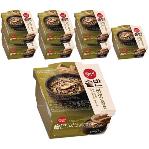 햇반 솥반 버섯 영양밥, 200g, 8개