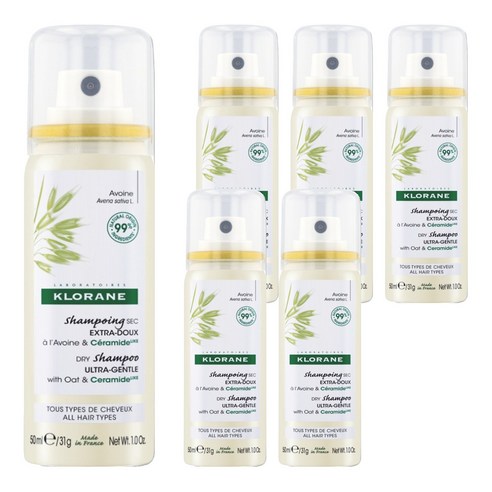 클로란 오트 & 세라마이드 저자극 드라이샴푸, 50ml, 6개