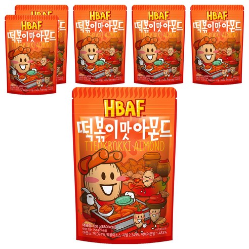 바프 떡볶이맛 아몬드, 120g, 6개