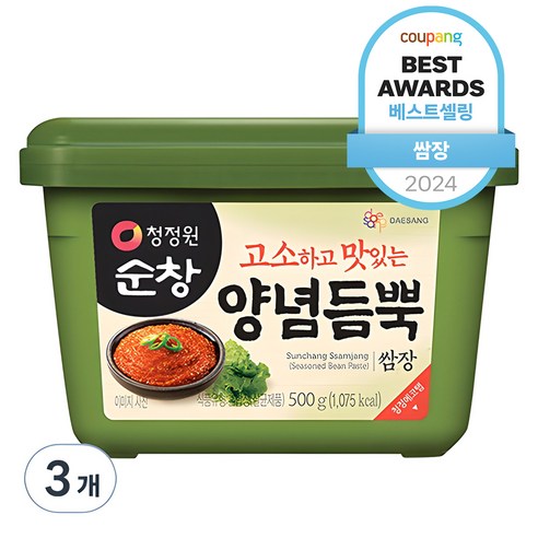 청정원순창 양념듬뿍 쌈장, 500g, 3개