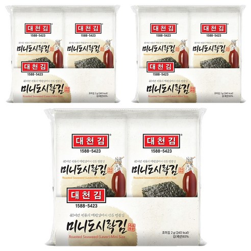 대천김 미니도시락김 G3240-K 6p, 2g, 30개