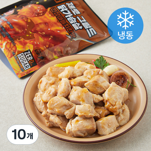 한끼통살 제로 그릴드 닭가슴살 간장마늘치킨맛 (냉동), 120g, 1개입, 10개