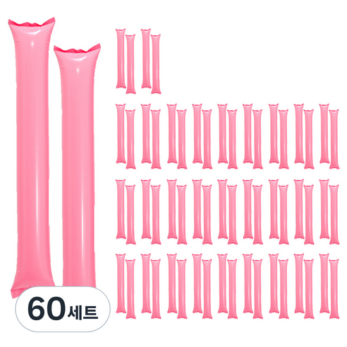 파티쇼 수입 응원용 막대풍선 2p 세트, 핑크, 60세트