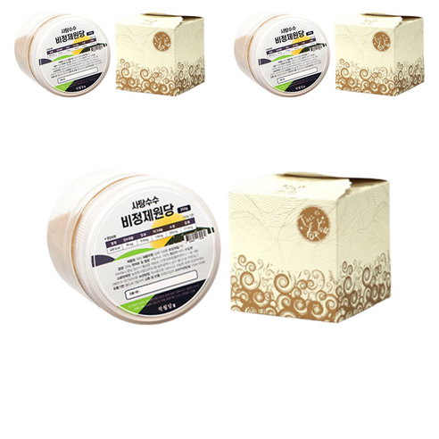 작월담 사탕수수 비정제원당 + 답례품 골드 선물박스, 3개, 250g
