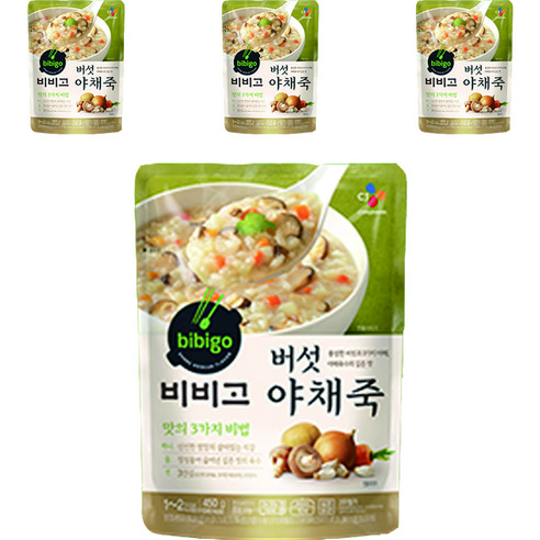 비비고 버섯야채죽, 420g, 4개