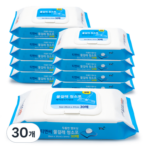 티엔씨 물걸레청소포 대형 30매, 30개