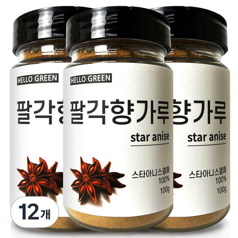 헬로우그린 팔각향 가루 통, 12개, 100g