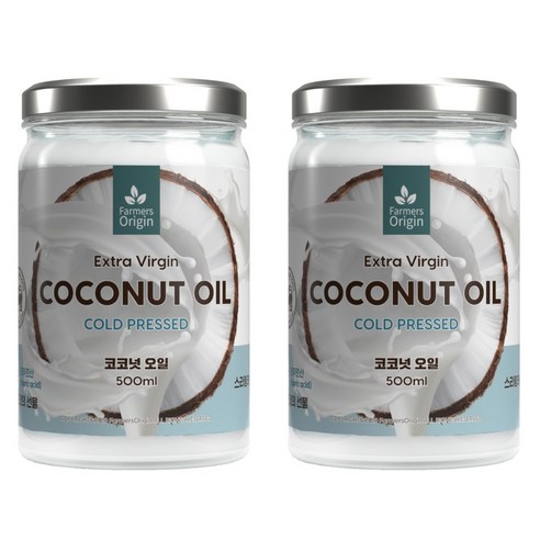 파머스오리진 엑스트라버진 코코넛오일, 500ml, 2개