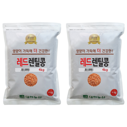 대한농산 레드렌틸콩, 4kg, 2개