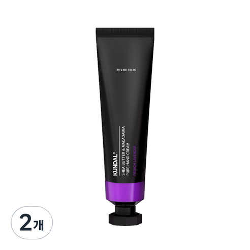 쿤달 시어버터 앤 마카다미아 퓨어 핸드크림 프렌치라벤더향, 50ml, 2개