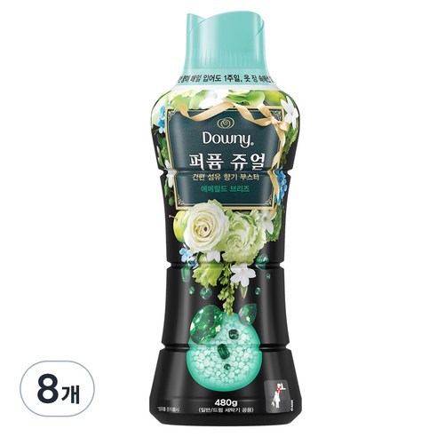 다우니 퍼퓸 쥬얼 에메랄드 브리즈 향기 지속제, 480g, 8개