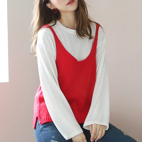핑예 여성용 뷔스티에 니트
