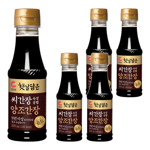 대상 청정원 씨간장 숙성 양조간장 골드, 200ml, 5개