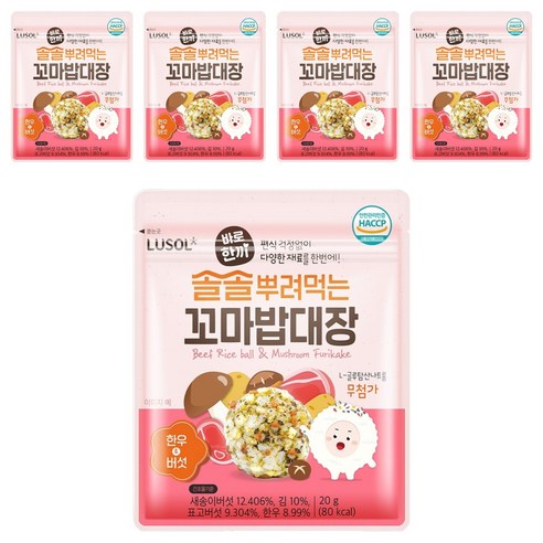 루솔 바로한끼 솔솔뿌려먹는 꼬마밥대장 20g, 한우 앤 버섯맛, 5개