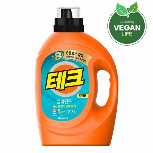 테크 실내건조 드럼용 액상세제 본품, 2.7L, 1개