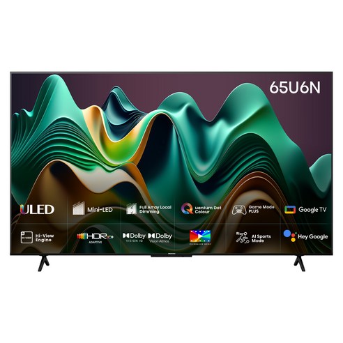 하이센스 4K Mini LED TV, 165cm(65인치), 65U6N, 스탠드형, 방문설치