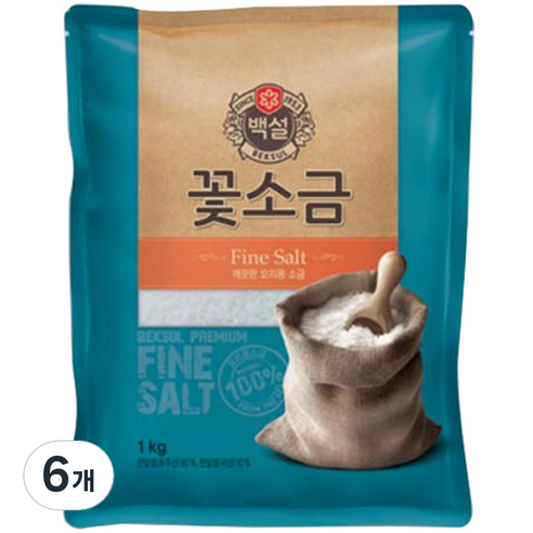 백설 꽃소금, 1kg, 6개