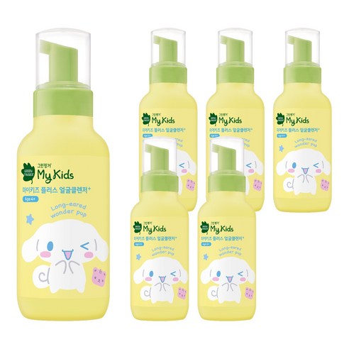 그린핑거 마이키즈 플러스 산리오 얼굴클렌저, 6개, 200ml