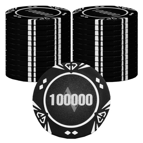 AAHM 다이아몬드 포커칩 100000, 블랙, 25개
