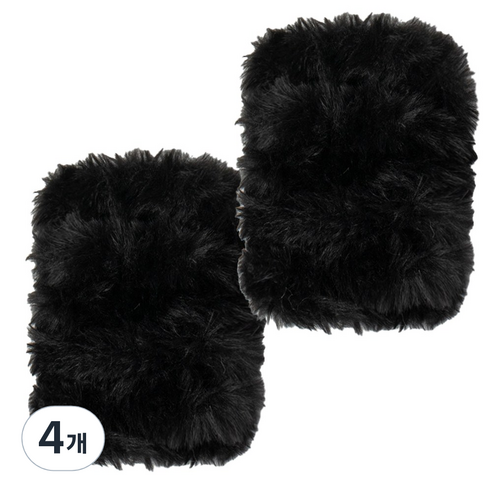 yarna 인조밍크 모루 털실 20mm, 17 블랙, 4개