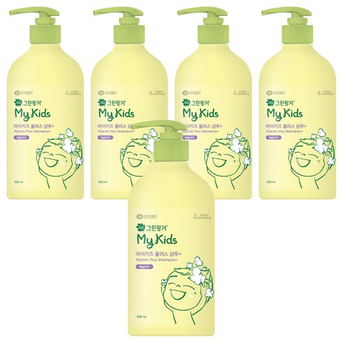 그린핑거 마이키즈 플러스 저자극 샴푸, 5개, 500ml