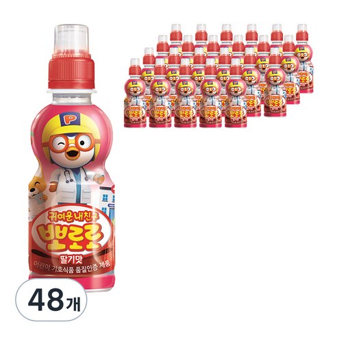 팔도 귀여운내친구 뽀로로 딸기맛, 235ml, 48개