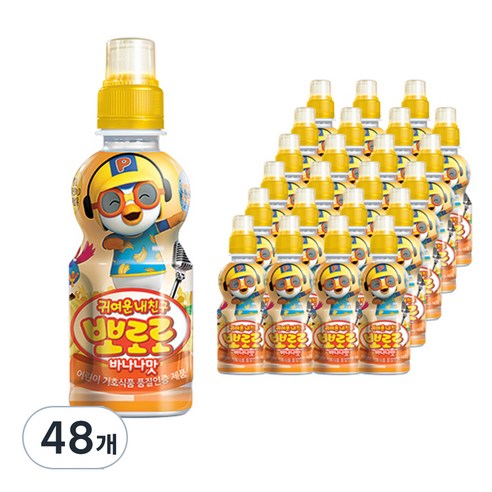 뽀로로 귀여운 내친구 어린이 음료 235 ml, 바나나맛, 235ml, 48개