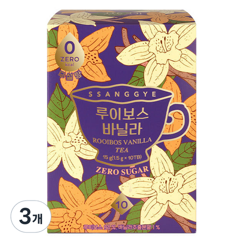 쌍계명차 루이보스 바닐라 차, 1.5g, 10개입, 3개