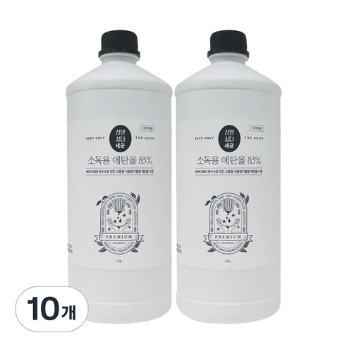 정말싫다 소독 에탄올, 1L, 10개