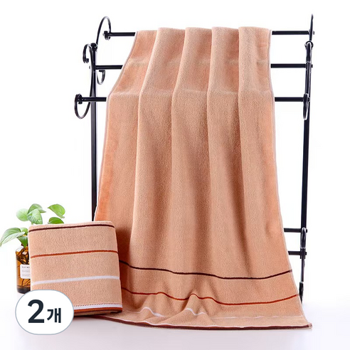원이네 3단선 면 바스타월 350g 면사, 브라운, 2개