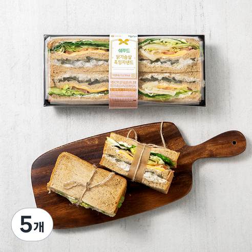 쉐푸드 닭가슴살 흑임자 샌드위치, 512g, 5개