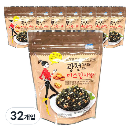광천 아몬드 & 호두 미스김자반, 32개, 40g