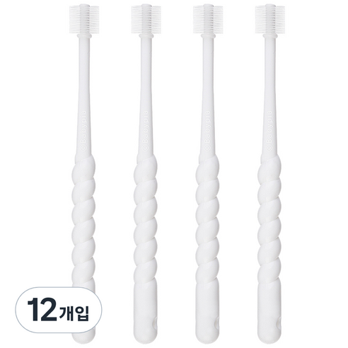 예꼬맘 360도 베이비용 칫솔 1단계, 화이트, 1개, 12개입