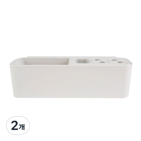 분리형 칫솔 치약 보관 다용도 홀더, 아이보리, 2개
