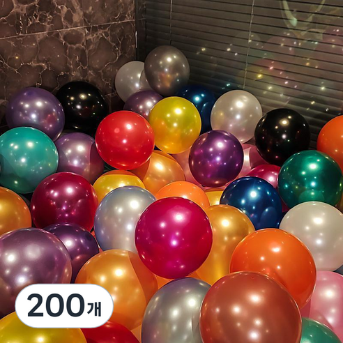 윰스 파티 라운드풍선 일반 30cm, 혼합색상, 200개