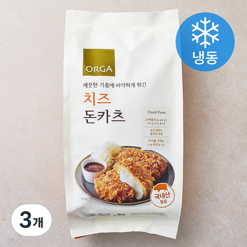 올가홀푸드 치즈 돈카츠 (냉동), 420g, 3개