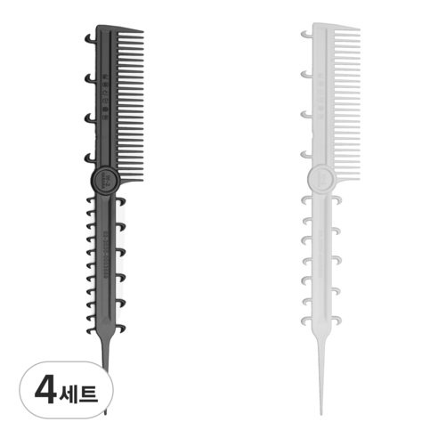 나라라 위빙콤 염색빗 세트, 4세트, 혼합색상