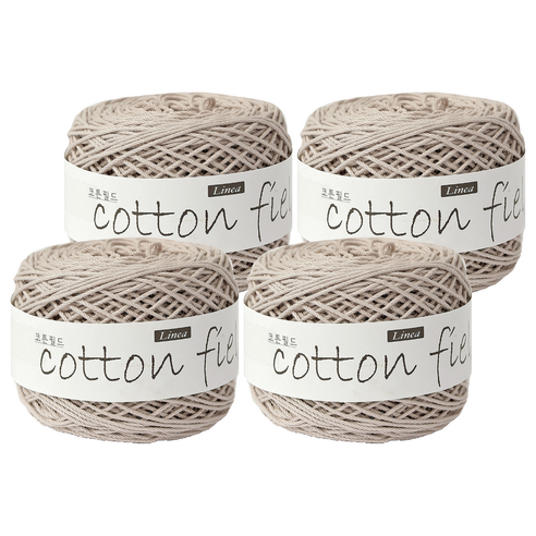 니뜨 코튼 필드 뜨개실 80g, 303 그레이베이지, 4개